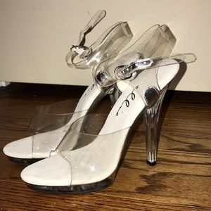 Clear heels never worn
